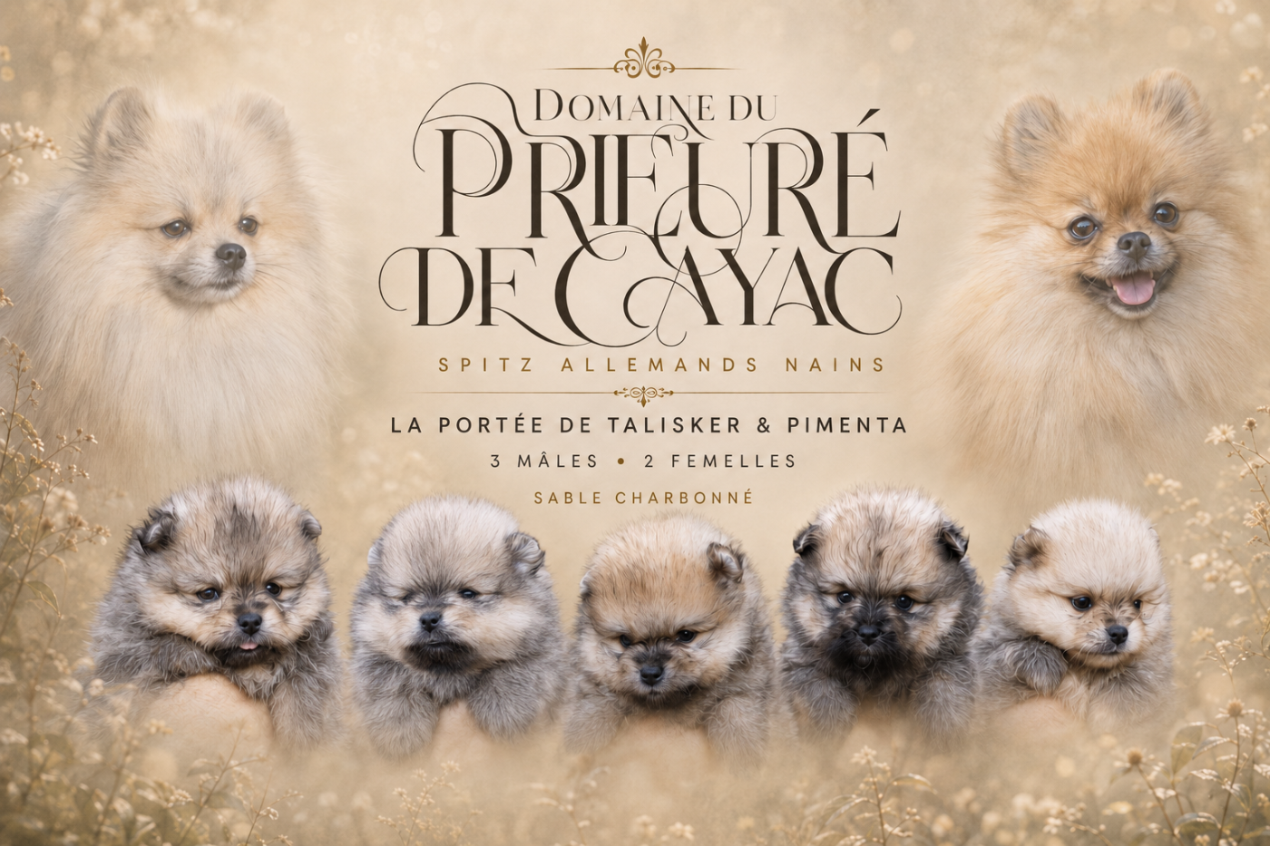 Du Domaine Du Prieure De Cayac - Spitz allemand - Portée née le 12/07/2026